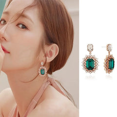 MENGJIQIAO 2019 Korean TV Star Crystal Tassel Drop Earrings for Women Party Jewelry