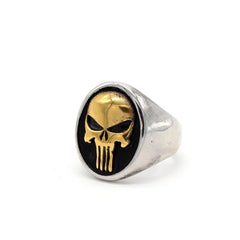 Punisher Skull Ring: Stainless Steel Biker Fashion Jewelry (HF694)