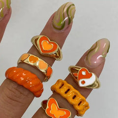 Vintage Embrace Hands Rings Set