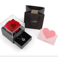 Acrylic Preserved Rose Jewelry Gift Box