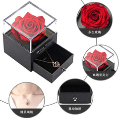 Acrylic Preserved Rose Jewelry Gift Box