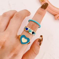 Vintage Embrace Hands Rings Set