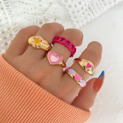 Vintage Embrace Hands Rings Set