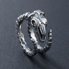 Adjustable Retro Skull Ring: Punk Rock Jewelry