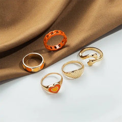 Vintage Embrace Hands Rings Set