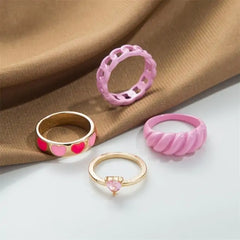 Vintage Embrace Hands Rings Set