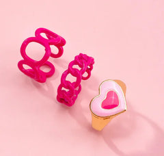 Vintage Embrace Hands Rings Set