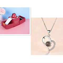 Metal Rose Jewelry Gift Box Necklace