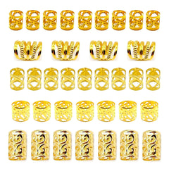 100 PCS Gold Hair Accessories Loc Hair Jewelry for Braids, Dreadlock Accessories for Women and Girls Adjustable braid Cuffs Braiding Hair Rings Decoration K-Gold