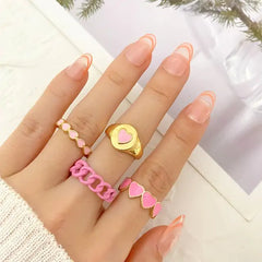 Vintage Embrace Hands Rings Set