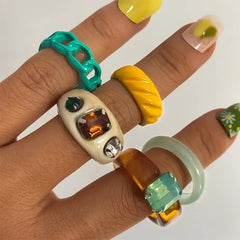 Vintage Embrace Hands Rings Set