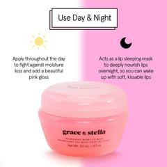 Grace & Stella Kiss Me Softly Nourishing Berry Lip Balm Hydrating - Lip Mask Overnight - Lip Moisturizer For Very Dry Lips - Overnight Lip Mask - Lip Sleeping Mask - Vegan (20ml, 3-Pack) Pack of 3