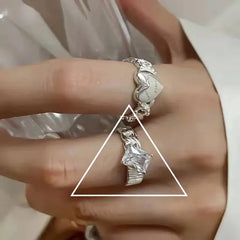 Crystal Heart Open Rings