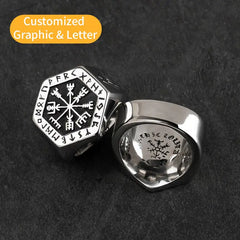 Nordic Style Retro Compass Ring: Stylish Unisex Party Jewelry