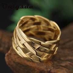 Vintage Weave Stainless Steel Rings