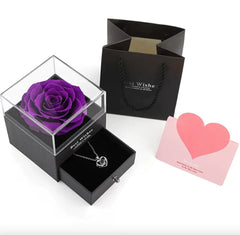 Acrylic Preserved Rose Jewelry Gift Box