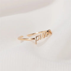 Thin Open Gold Zodiac Rings