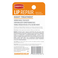 O'Keeffe's Lip Repair Night Treatment Lip Balm, 0.25 Ounce Jar, (Pack of 2) 2 - Pack