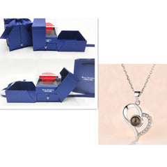 Metal Rose Jewelry Gift Box Necklace