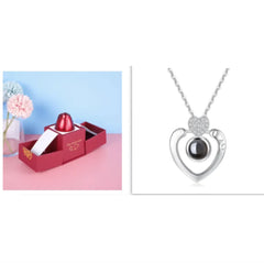 Metal Rose Jewelry Gift Box Necklace