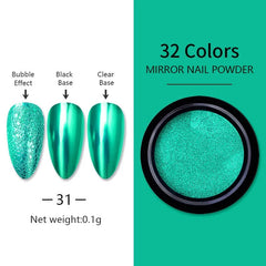 Metallic Mirror Nail Art Pigment Powder