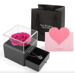 Acrylic Preserved Rose Jewelry Gift Box