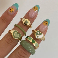 Vintage Embrace Hands Rings Set