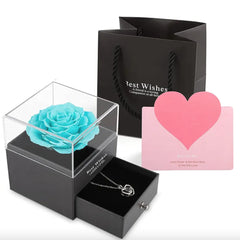 Acrylic Preserved Rose Jewelry Gift Box