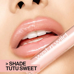 wet n wild MegaSlicks Lip Gloss, Ultra-Glossy, Vitamin-E Enriched, Ultra-Gloss High Shine Moisturizing, Cruelty-Free & Vegan - TuTu Sweet