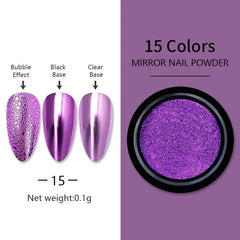 Metallic Mirror Nail Art Pigment Powder