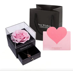 Acrylic Preserved Rose Jewelry Gift Box