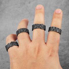 Vintage Black Stainless Steel Rings