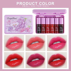 6 Colors Grapes Lip Tint Stain Set, Korean Velvet Lip Stain Watery Lip Stain Tint Moisturizing Mini Liquid Lipstick Set, Long Wearing, Non-Stick Cup, Waterproof, High Pigment, Lip Tint Makeup Grape